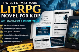 format your litrpg novel for KDP with stat blocks and system tables