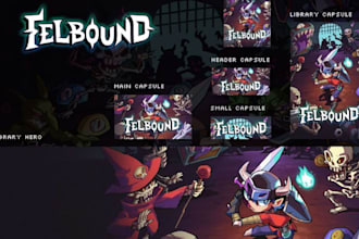 design steam capsule art, steam banner, steam store asset and steam game key art