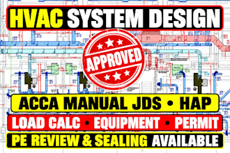 hvac system pe seal acca manual jds hap cooling heating block load calculations