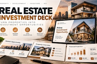 design a real estate investment deck, property presentation, investor sales deck