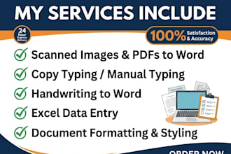 do fast pdf to word, image to text and copy typing