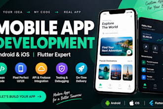 develop a flutter mobile app for android and ios