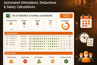create an excel attendance, payroll and HR tracking report