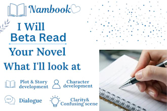 read your novel and give detailed feedback