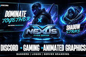 create discord banner gaming logo animated server  art work dicord gif graphics