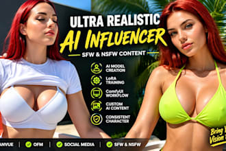 do nsfw sfw ai influencer ai model lora training comfyui workflow for fanvue ofm