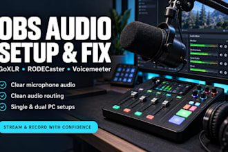 set up and fix obs mic, goxlr, rodecaster and voicemeeter for clear audio