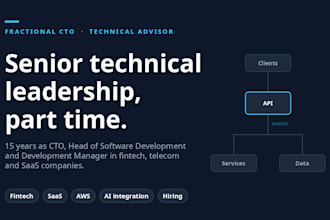 be your fractional cto and technical advisor for your saas or fintech product