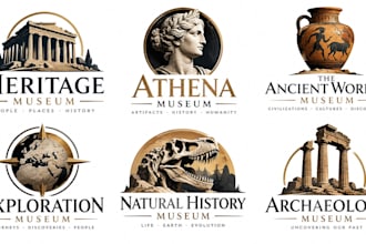 design a professional museum, history, ancient, archaeological artifact logo