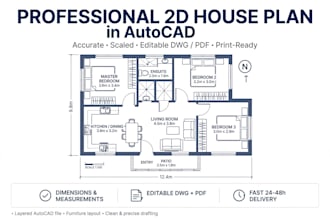draw 2d house plan, floor plan, electrical and plumbing in autocad