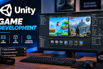 create unity 2d,unity 3d game design, unity game development