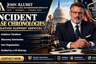 draft case chronologies, evidence timelines and litigation support