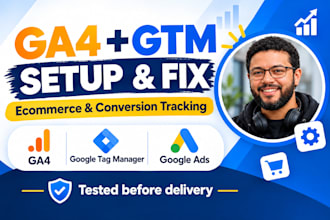 fix or setup ga4 ecommerce tracking, server side tracking by GTM
