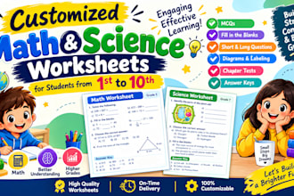 create math science worksheets for all grades