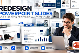 redesign powerpoint slides into a modern professional presentation