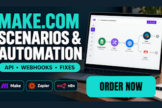 setup fix make com scenario make com automation zapier n8n api webhook made com