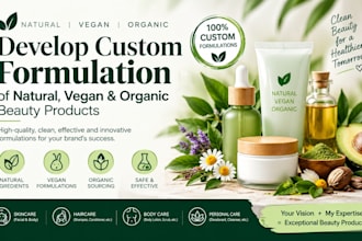 develop custom formulation of natural , vegan and organic beauty products