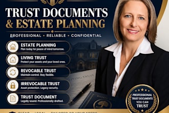 create complete estate planning, living trust, will and family trust documents