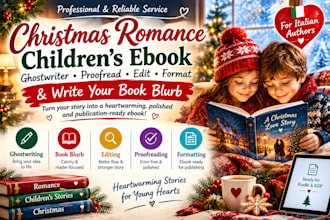 blurb edit proofread format children christian christmas book for italian author