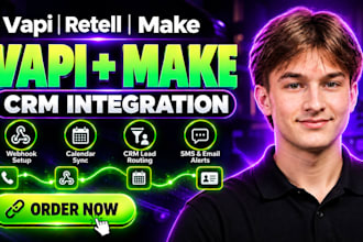 integrate vapi or retell voice agent with make com and crm