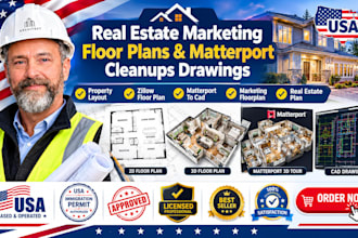 draw clean real estate marketing floor plans from sketches