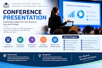 design a professional conference presentation, research poster scientific slides
