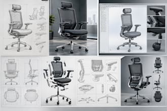 design ergonomic office chairs with production ready cad and tech pack