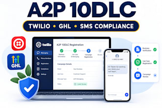 set up a2p 10dlc registration and SMS compliance for twilio or ghl