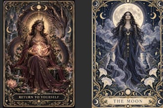 design custom tarot card oracle card zodiac card spiritual card illustration