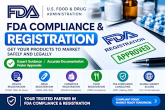 assist with US fda registration and fda compliance