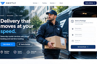 build wix courier website squarespace delivery service booking website