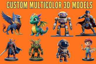 design multicolor 3d print model 3mf stl file for bambu lab amu prusa in 24hrs