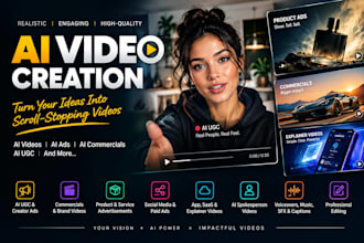 create realistic ai videos, ai video ads, ai commercials