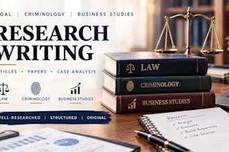 write on law, criminology and business studies
