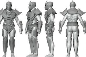 design wearable cosplay, cosplay model, cosplay anime ready for 3d printing