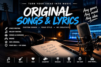 write original songs and lyrics in any genre