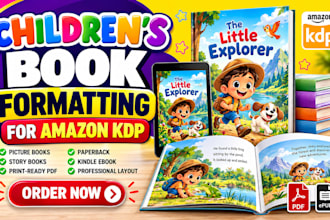 be your book, ebook, paperback and children book formatter for amazon KDP