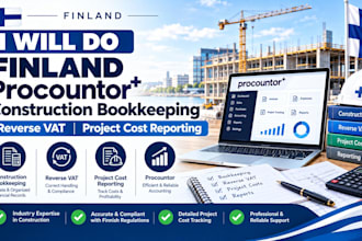 do finland procountor construction bookeeping reverse vat project cost reporting