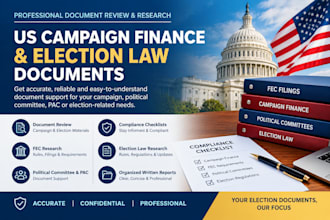 review US campaign finance, election and provide pac document for compliance