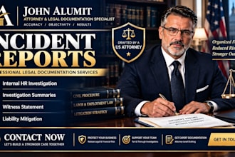 draft workplace incident reports and internal investigation summaries