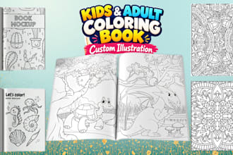 draw kids coloring book and adults coloring book pages