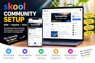 set up skool community upload and organize skool course content and lessons
