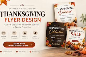 design a professional thanksgiving flyer for your event or business