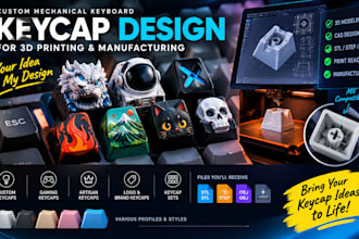 design custom mechanical keyboard keycaps for 3d printing and manufacturing