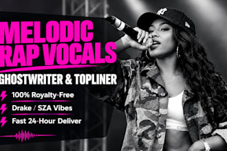 be your female melodic rap songwriter rnb trap vocal topliner