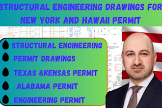 do structural engineering plan set and permit drawing in new york and hawaii