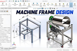 weldment machine frames steel structure fabrication cad drawing solidworks cad