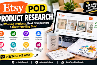 research etsy pod products competitors pricing and demand for shop growth