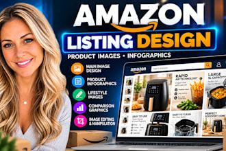 design amazon listing images, product infographic and product design