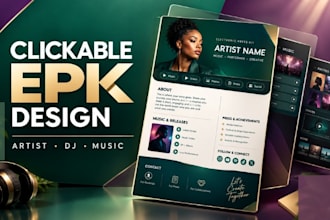 design a clickable artist epk, electronic press kit dj press kit music epk